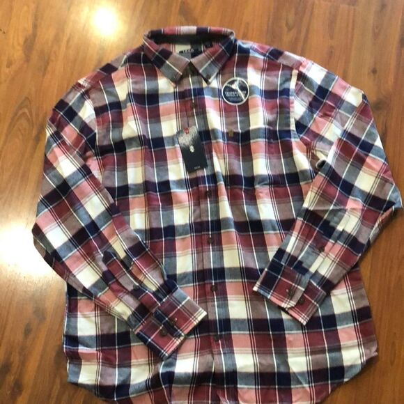 NWT Izod Flannel temperature regulating button down shirt size large. - Picture 1 of 8